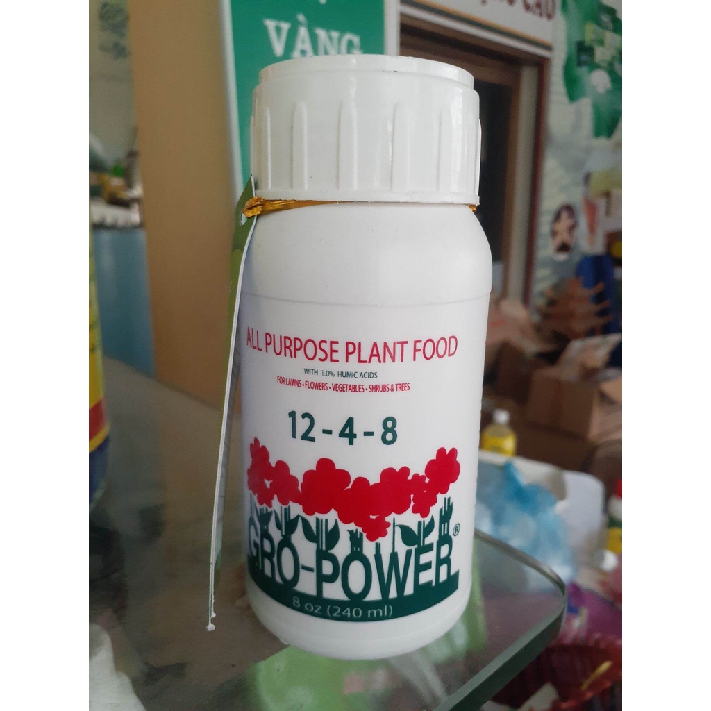 Gro Power 12-4-8 240ml Phân bón lá cao cấp nhập khẩu Mỹ kích thích tăng trưởng cây trồng