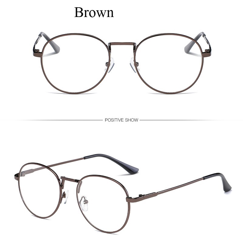 Kính Mắt Gọng Kim Loại Tròn Unisex