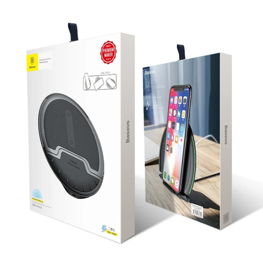 [Chính Hãng - Sẵn] Đế sạc nhanh không dây Baseus Foldable LV253 cho Apple iPhone 8/ iPhone X / Samsung S8/ S9/ Note 8