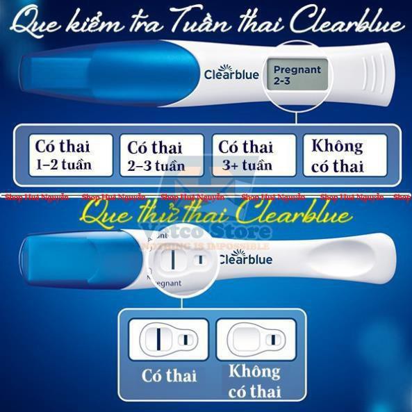 Que thử thai điện tử báo tuổi thai Úc Clearblue How Many Weeks - Biết có thai - Biết cả tuần tuổi thai