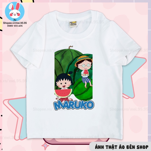 Áo thun in hình maruko tay ngắn, Áo cô bé maruko cho bé gái dễ thương