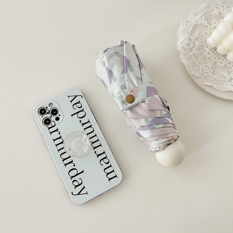 Dù Gấp Tự Động Chống Tia UV Họa Tiết Hoa Xinh Xắn