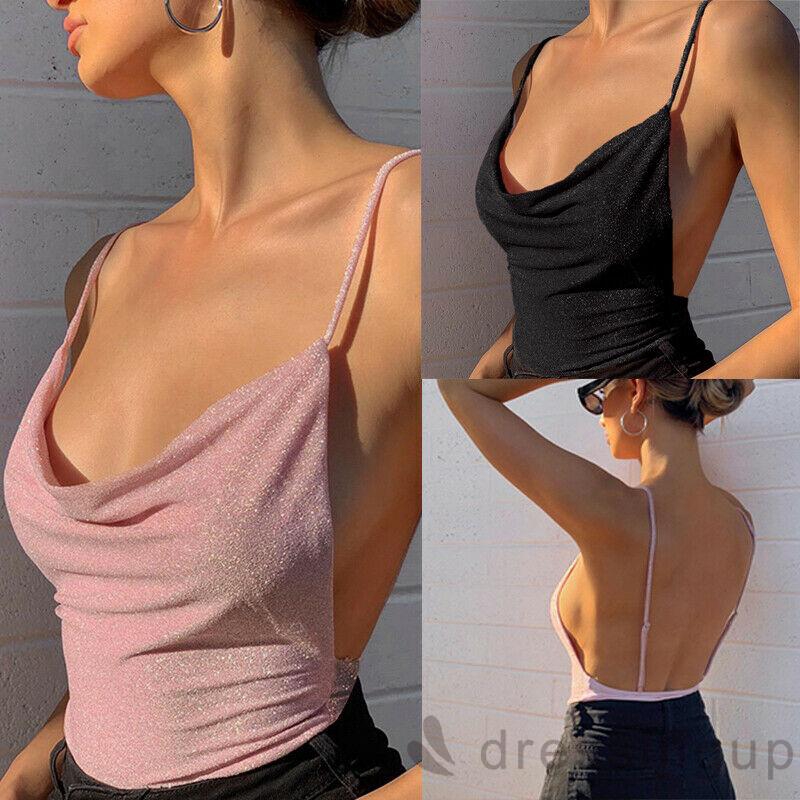 Bộ Áo Liền Quần Màu Trơn Gợi Cảm Cho Nữ