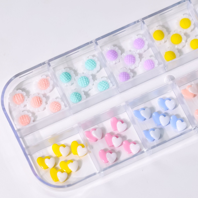 Phụ Kiện Trang Trí Móng Tay Hình Hoa Hướng Dương Mini Bằng Nhựa Resin Thời Trang Xuân Hè Cho Nữ
