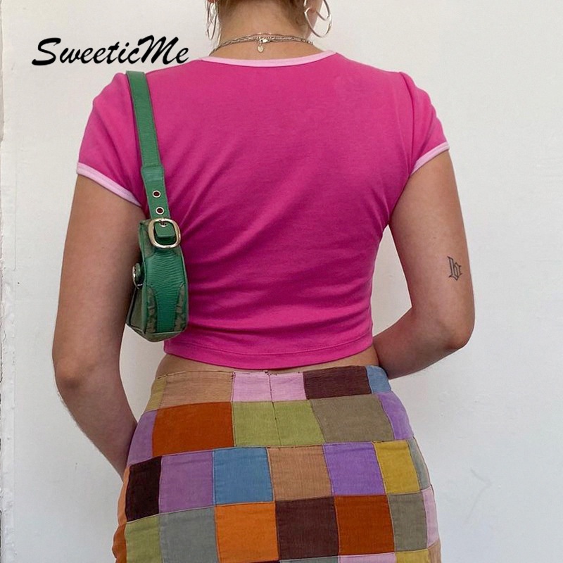 Áo Thun Cổ Tròn Tay Ngắn In Hoa Sweeticme 2021 | BigBuy360 - bigbuy360.vn