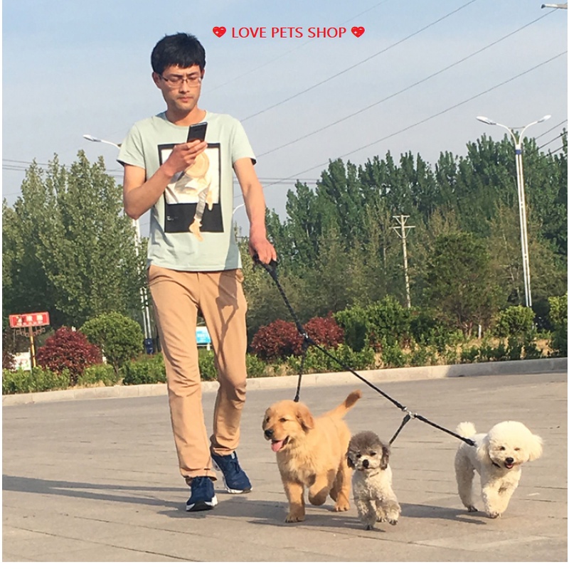 BỘ DÂY DẮT CHÓ NHIỀU ĐẦU KÈM YẾM - LOVE PETS SHOP