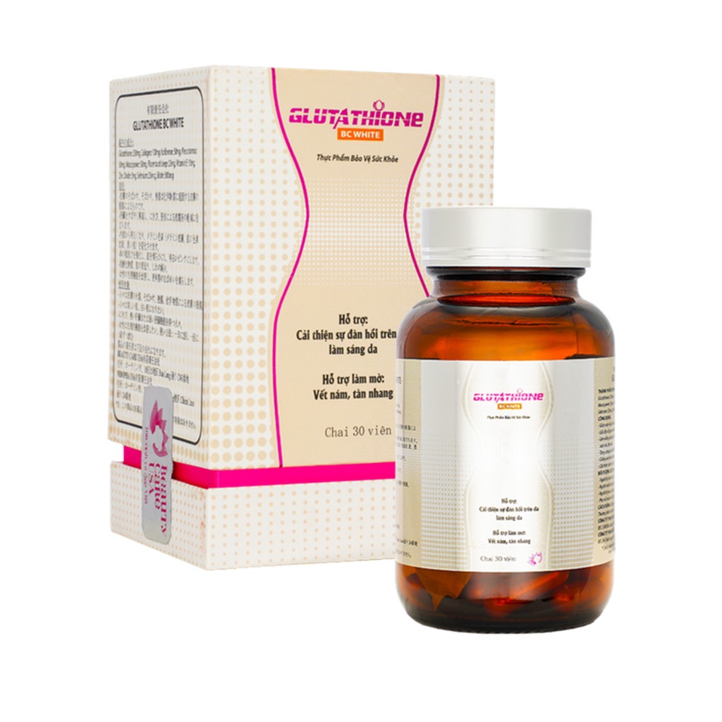 Glutathione BC White-hỗ trợ làm sáng da, mờ vết nám, tàn nhang- giúp làm trắng sáng da từ bên trong, trẻ hóa làn da