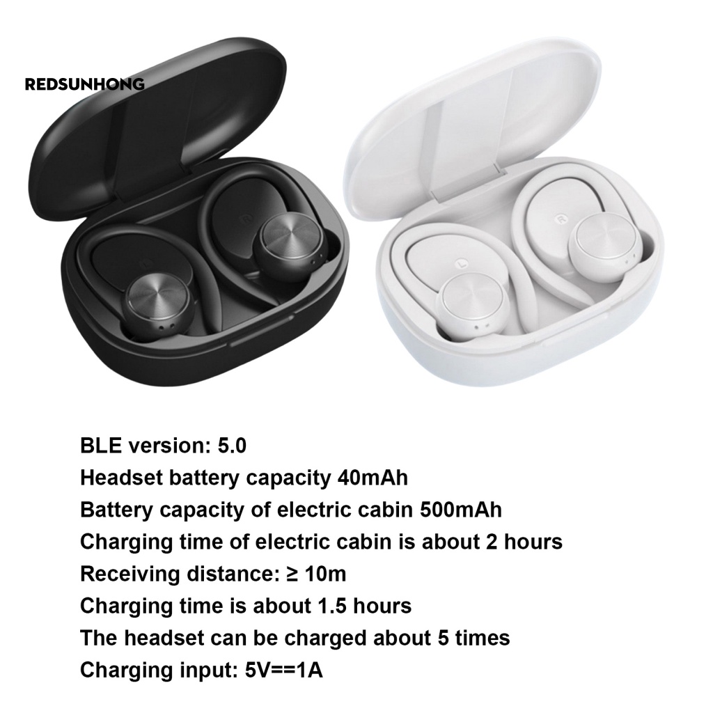 Tai Nghe Không Dây RSH.z Bluetooth 5.0 Âm Thanh Siêu Trầm Có Móc Vành Tai R200