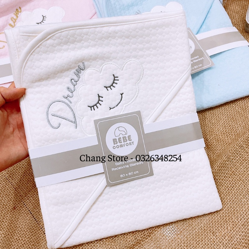 Choàng Ủ Có Nón Vải Bông Cao Cấp Mềm Mại Cho Bé Sơ Sinh Bebe Comfort