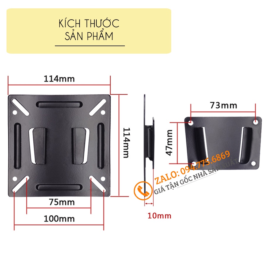 Giá Treo Màn Hình Máy Tính &amp; Tivi 14 - 27 Inch  Gắn Tường Khung Treo Màn Hình Siêu Mỏng - Model: N2