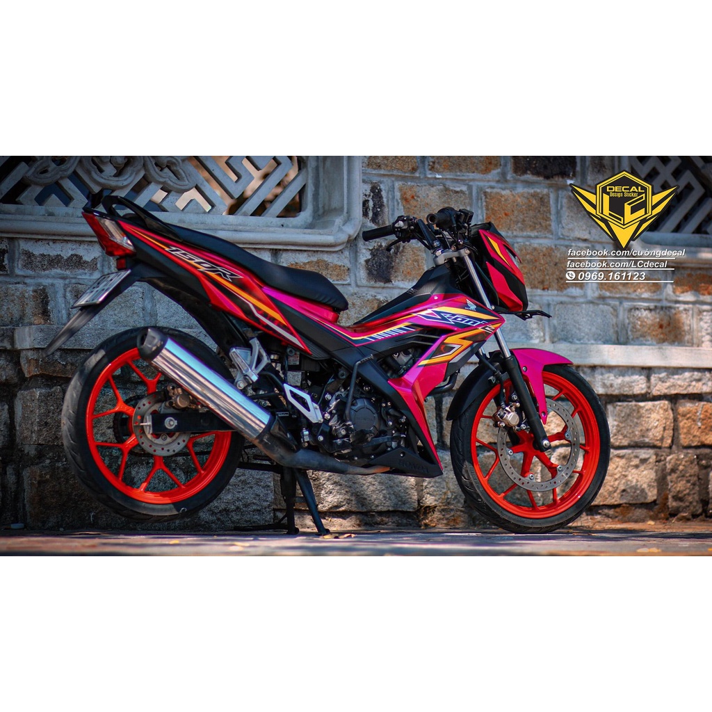 [Siêu Sale] Tem Decal Rời Sonic hồng mẫu chỉ vàng đen nổi bật - tem in 3 lớp cao cấp