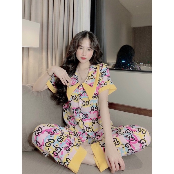 Bộ lụa satin - latin vịt lửng ( pizama ) hình thật