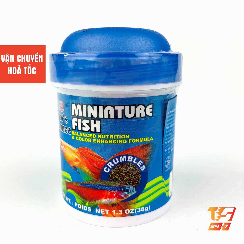 Thức Ăn Cá Thủy Sinh Miniature Fish 38g - Cám Cá Cảnh Loại Tốt Pro's Choice