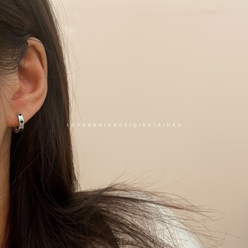 Bộ 6 Khuyên Tai Hình Giọt Nước Màu Đen Phong Cách Retro