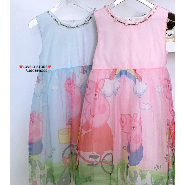 Đầm công chúa Pepa Pig Size đại cho bé gái. Đầm váy dự tiệc cao cấp cho bé gái. Hàng Quảng Châu Loại 1 Cao cấp