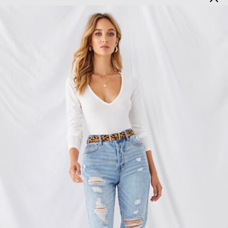 Áo Bodysuit cổ tim