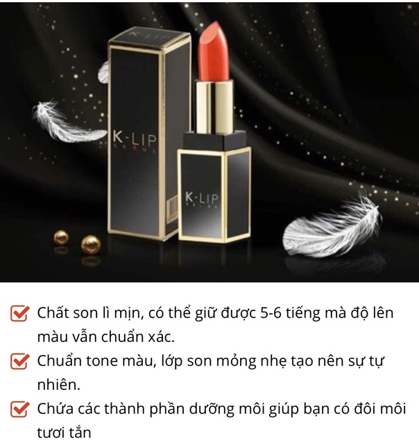 [Mã COSHOT01 hoàn 10% xu đơn 250K] Son Seoul K Lipsticks ( hàng xách tay hàn quốc ) | BigBuy360 - bigbuy360.vn