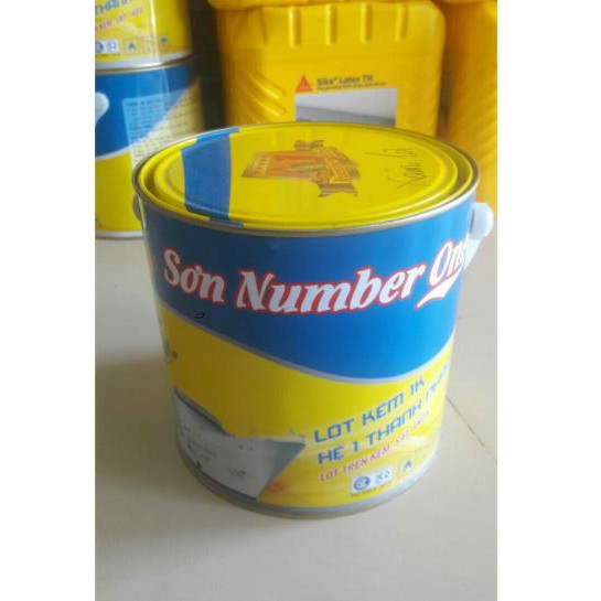 Sơn lót sắt mạ kẽm Number One 3kg, Sơn số 1 Việt Nam (lon 3kg)