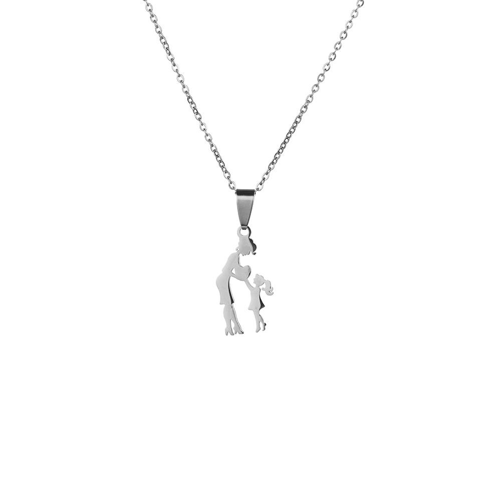 Vòng Cổ ESPO Ngày Của Mẹ|Dây Chuyền Da Mặt Kim Loại Khắc Chữ Mom