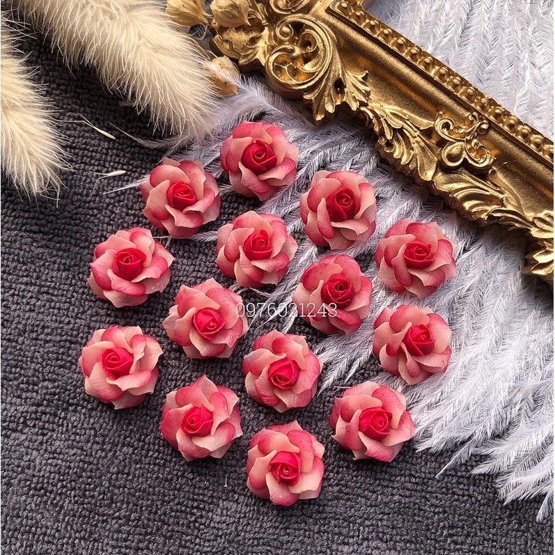 Hoa hồng làm nails. hồng cổ. hoa bột làm nails.phụ kiện nails giá rẻ