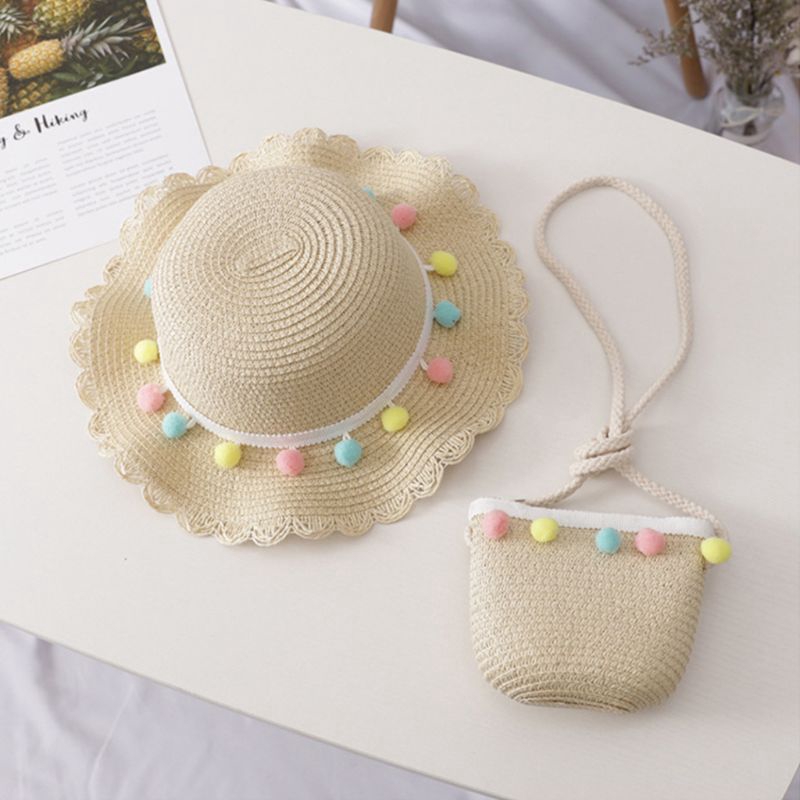 Túi xách / Nón cối rộng vành phong cách thời trang cho bé gái dễ thương