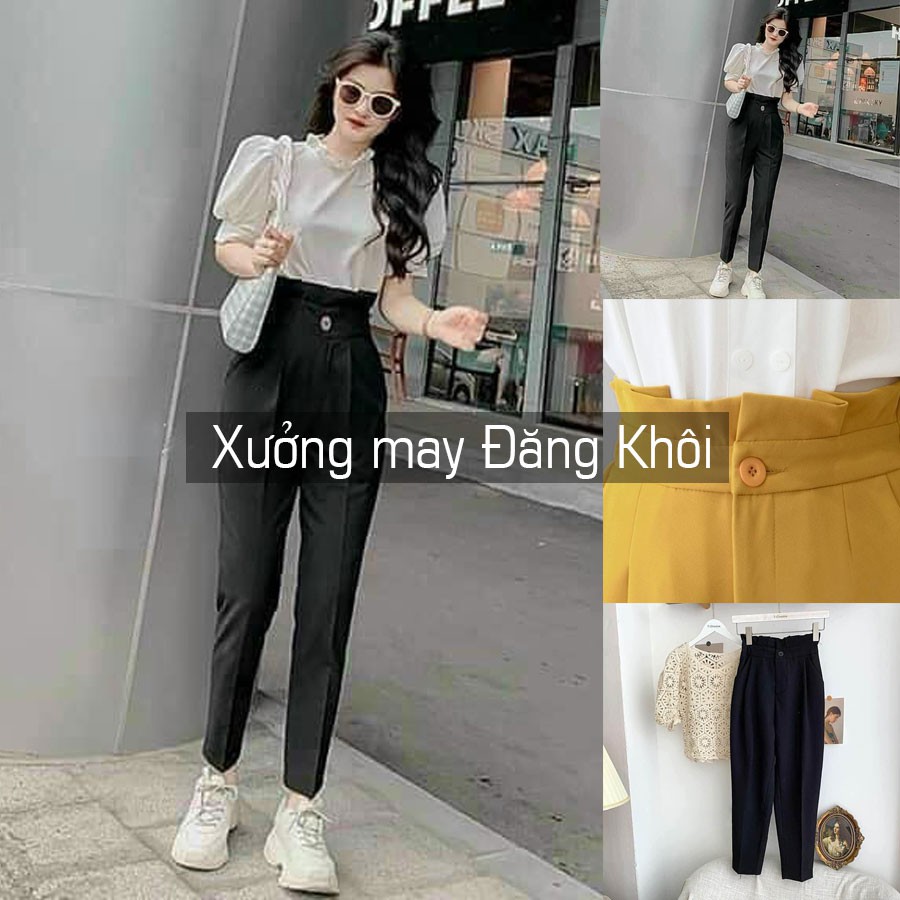 Quần Tây Baggy Nữ, Quần Baggy Vải Cạp Bèo 1 Cúc Lưng Cao B286