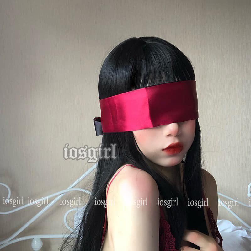 Mặt nạ bịt mắt lụa 2 lớp đỏ đen - buộc tay chân băng mắt phụ kiện cosplay