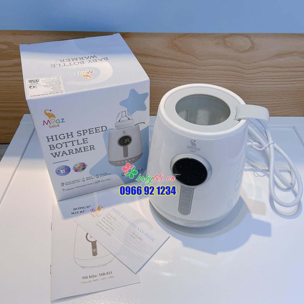 Máy hâm sữa siêu tốc và tiệt trùng Moaz Bebe MB-021