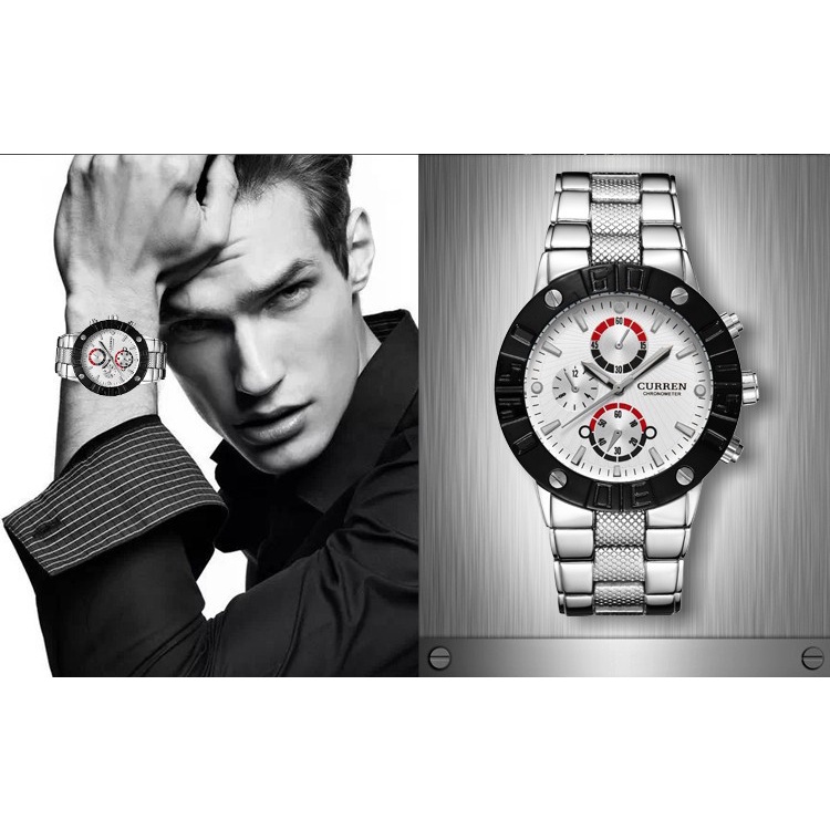 ĐỒNG HỒ NAM CURREN 8006 CAO CẤP, DÂY THÉP KHÔNG GỈ
