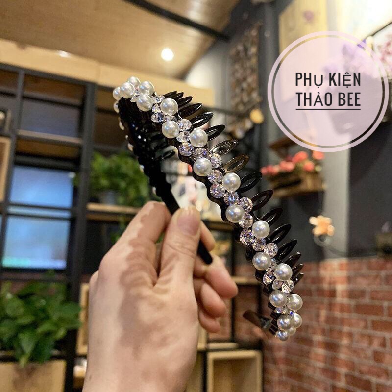Băng đô cài tóc đính đá phong cách Hàn Quốc tiểu thư giá rẻ