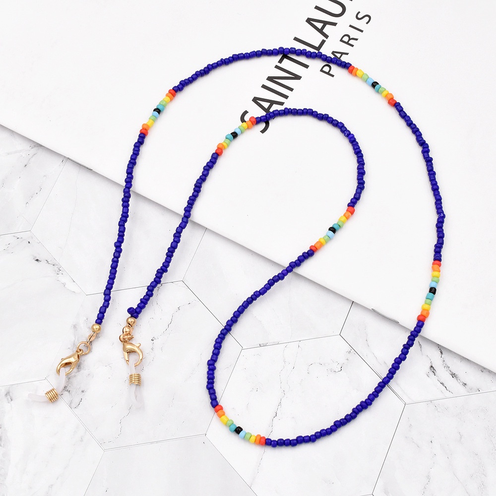Dây Đeo Mắt Kính Xỏ Hạt Millet Màu Sắc Cầu Vồng Chống Mất