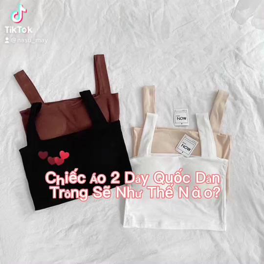 Áo Croptop Hai Dây Bản To Có Mút Ngực Đen/Trắng/Nude/Nâu (2s mút ngực) | BigBuy360 - bigbuy360.vn
