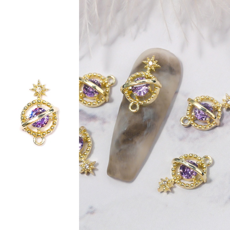 Phụ Kiện Trang Trí Móng Tay Hình Hành Tinh Đính Đá Zircon Sang Trọng