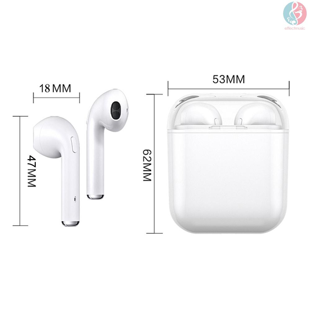 Bộ Tai Nghe Nhét Tai Không Dây Bluetooth 4.2 + Edr I7S Plus Có Hộp Sạc Tương Thích Với Điện Thoại Android