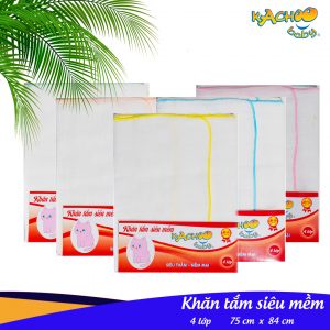 Combo 2 khăn gạc tắm siêu mềm 4 lớp Kachoobaby 75 x 84cm