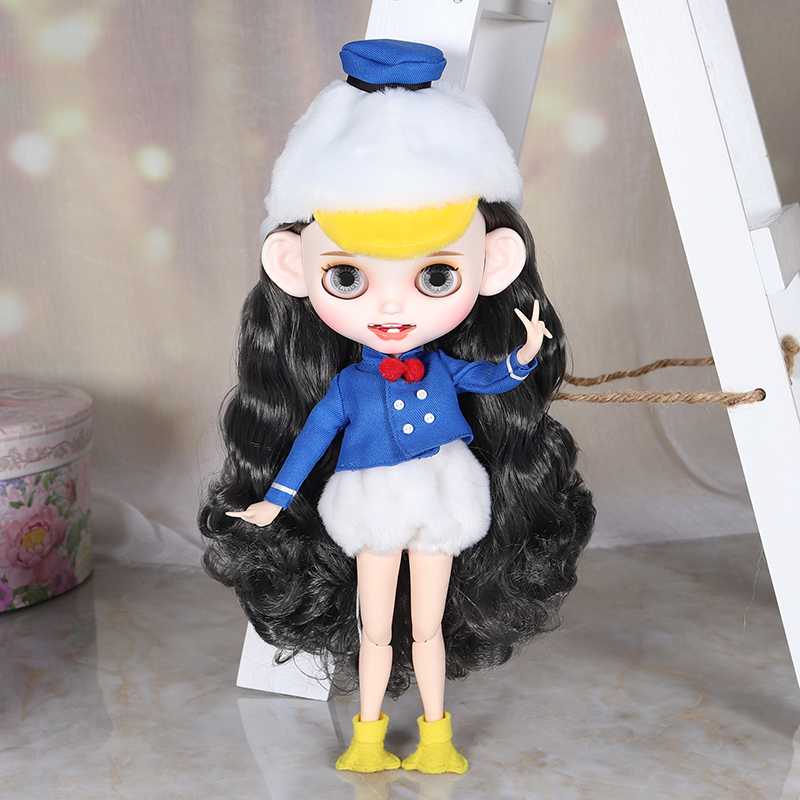 ICY DBS small doll joint body change makeup change baby finished matte face shell granny gray long hair girl gift