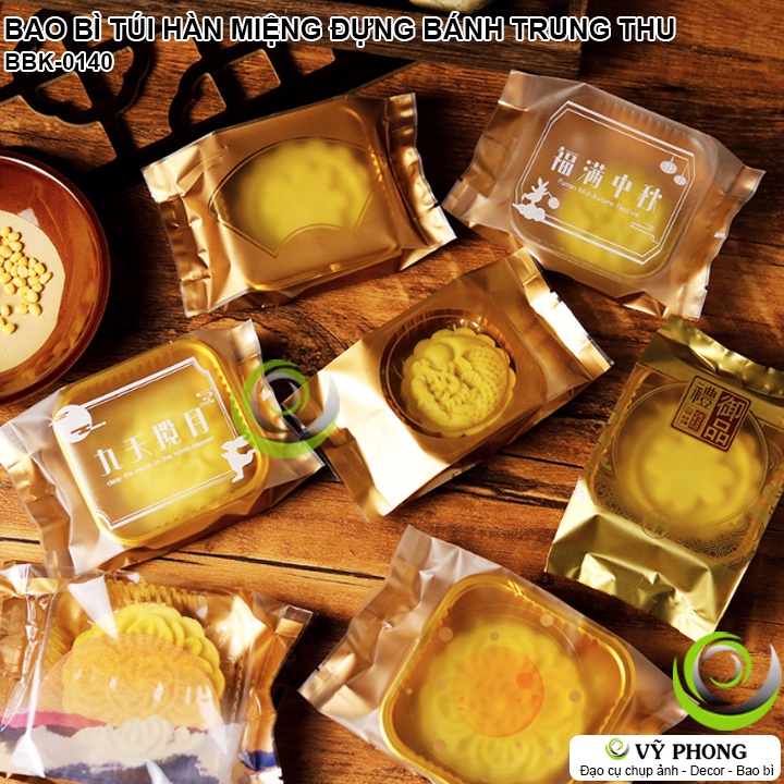 BAO BÌ TÚI NHỰA HÀN MIỆNG MÀU VÀNG ĐỰNG BÁNH TRUNG THU TÚI ĐỰNG BÁNH KẸO BÁNH ĐẬU XANH QUÀ TẶNG LỄ TẾT BBK-0140