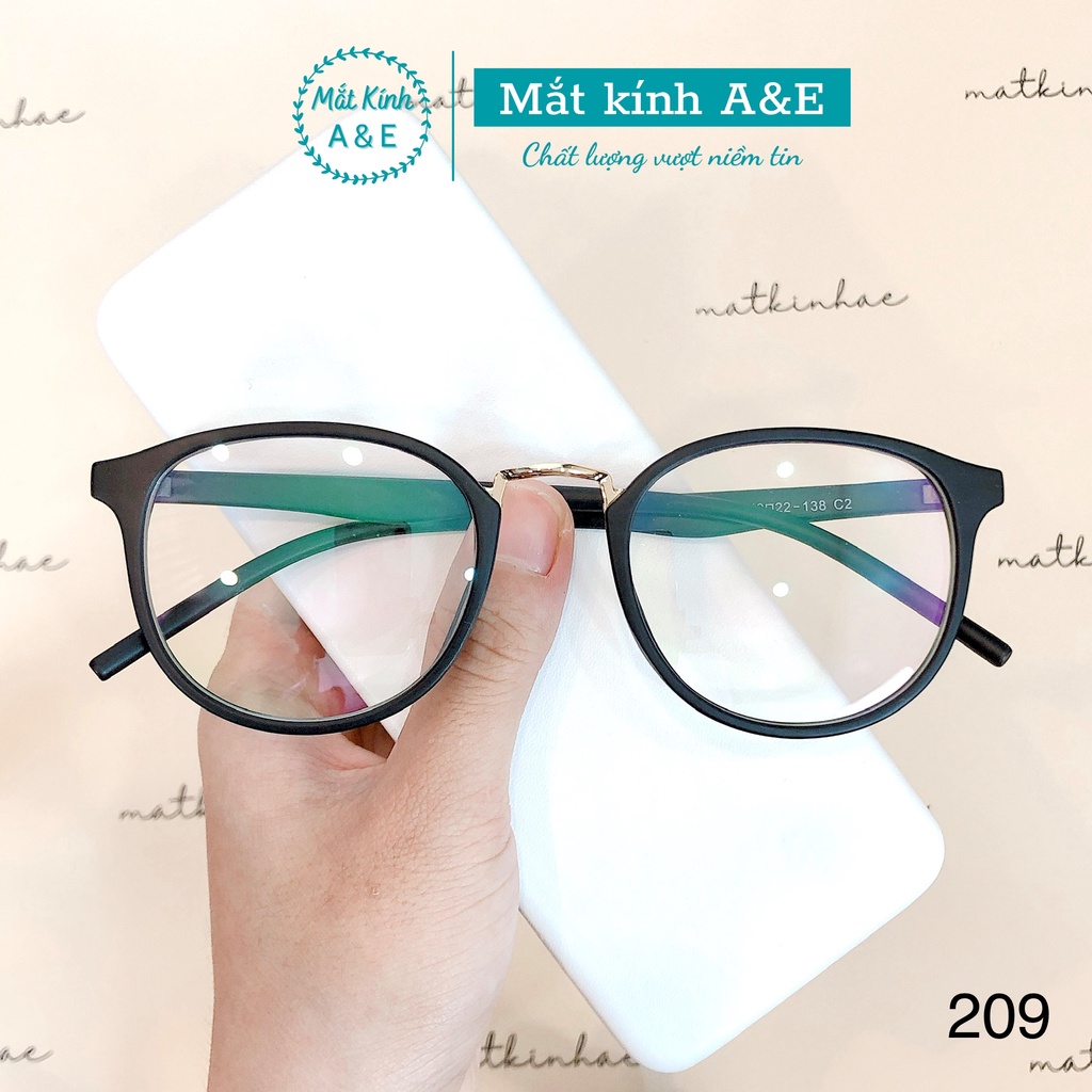 Kính mắt tròn nữ AMIE Eyewear gọng kính cận nhựa dẻo 209 thiết kế đơn giản phụ kiện thời trang