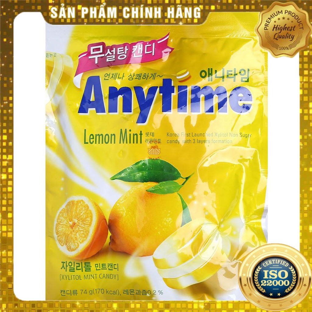 [ Yams Mart ] Kẹo Lotte Anytime Chanh Gói 74G