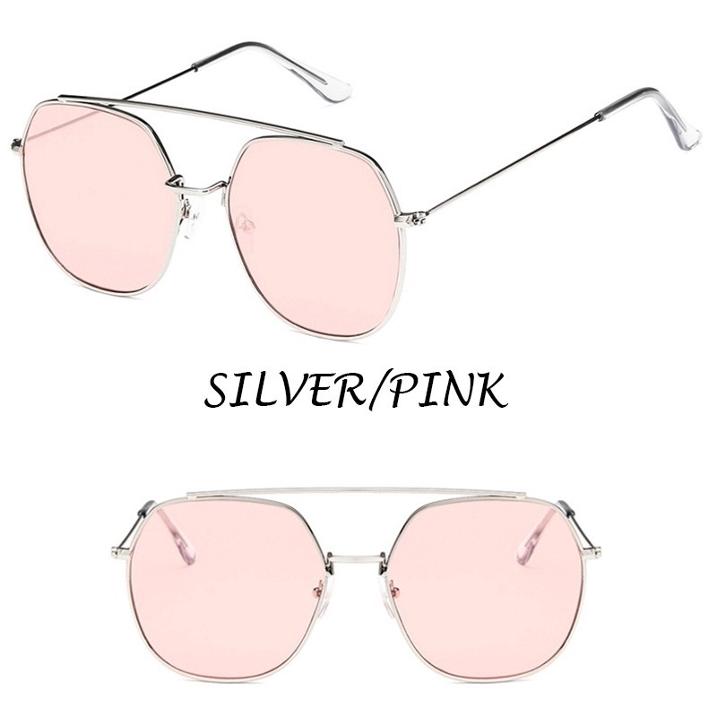 (KIQI-FASHION) COD Kính Mát Gọng Vuông Kim Loại Chống Tia Uv400 Thời Trang Chất Lượng Cao