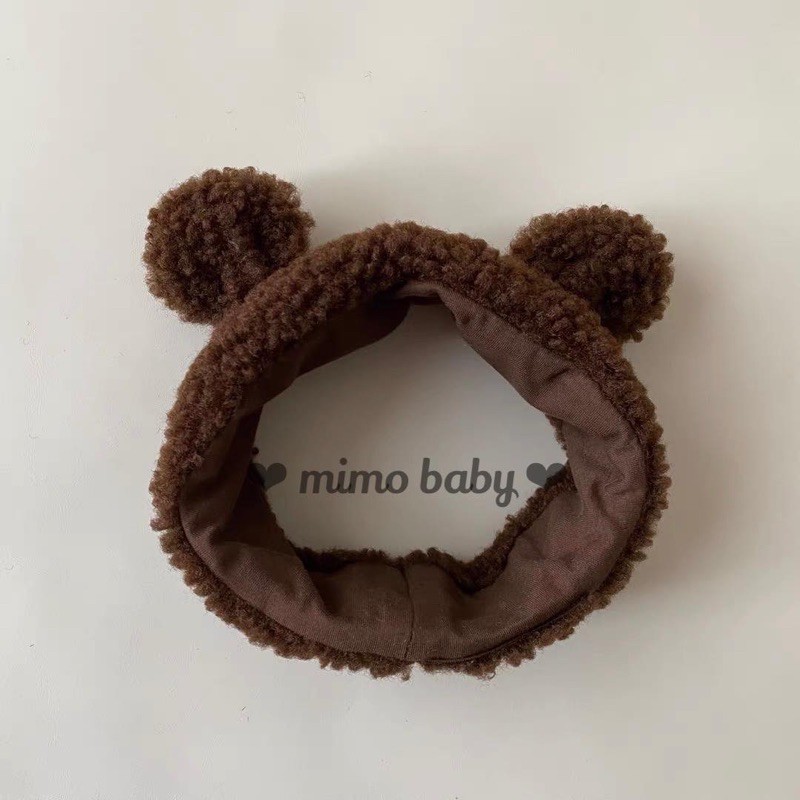 Băng đô tai gấu Teddy lông cừu cute cho bé