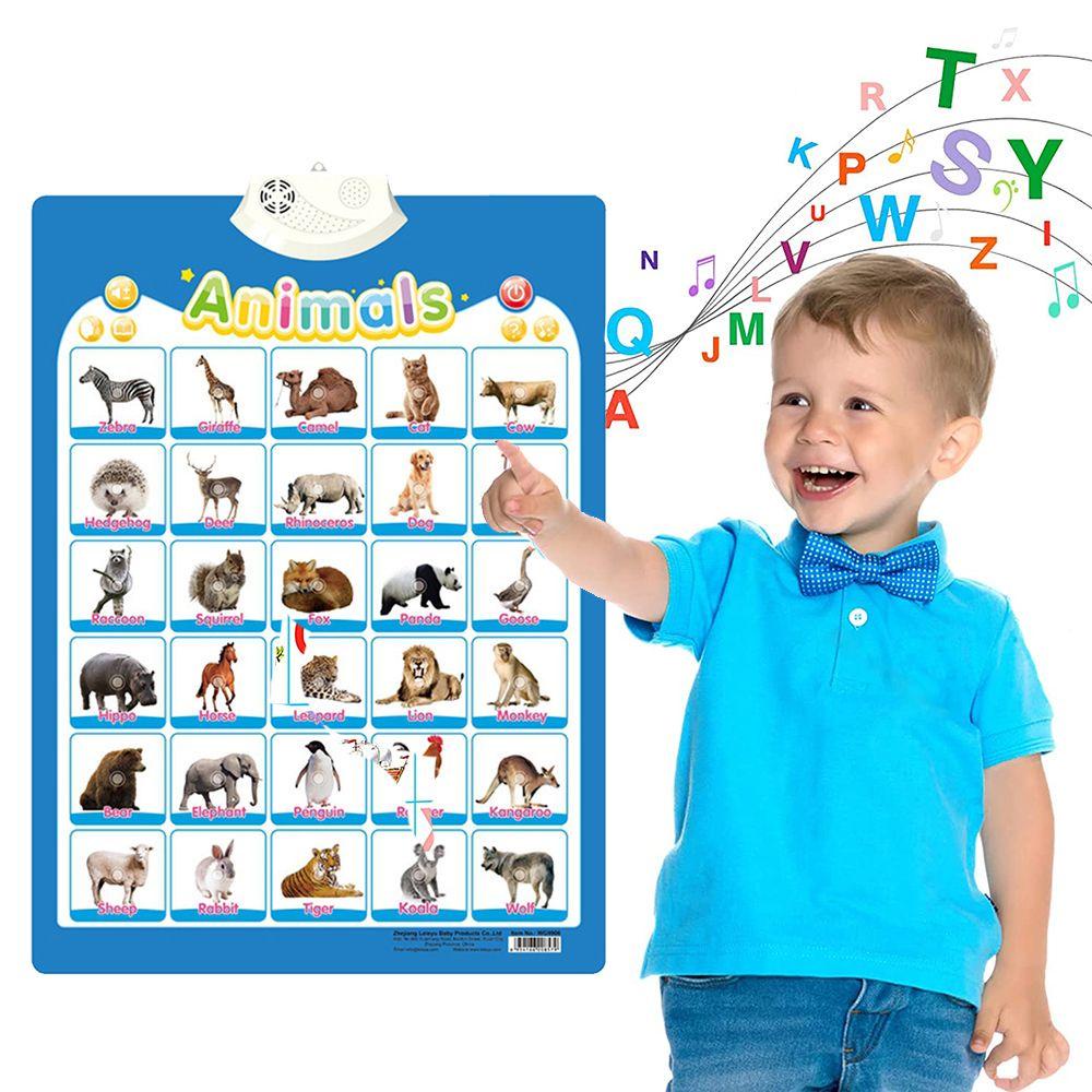 FAY Áp Phích Học Chữ Cái / Số ABC Hình Động Vật Biết Nói Tương Tác Giáo Dục Cho Bé