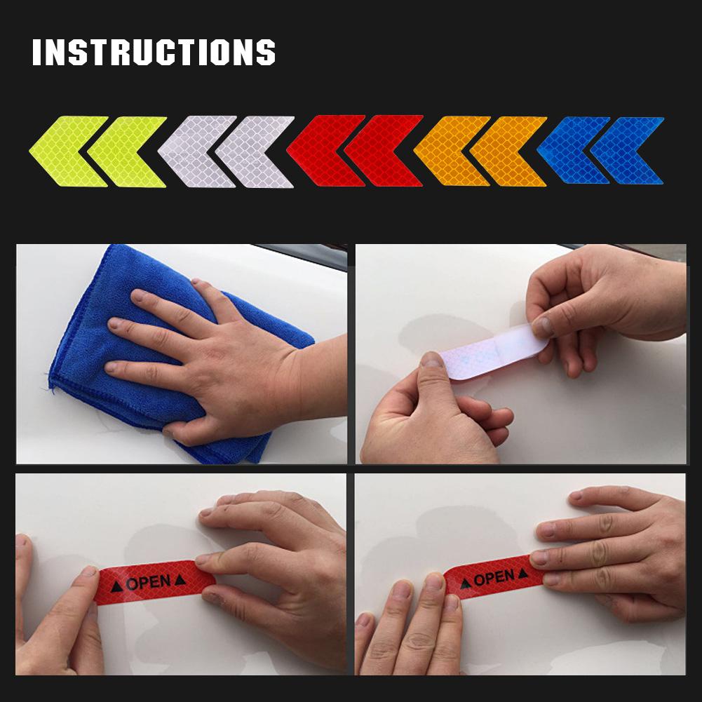 Set 2 Miếng Dán Xe Hơi Hình Mũi Tên Phản Quang Độc Đáo