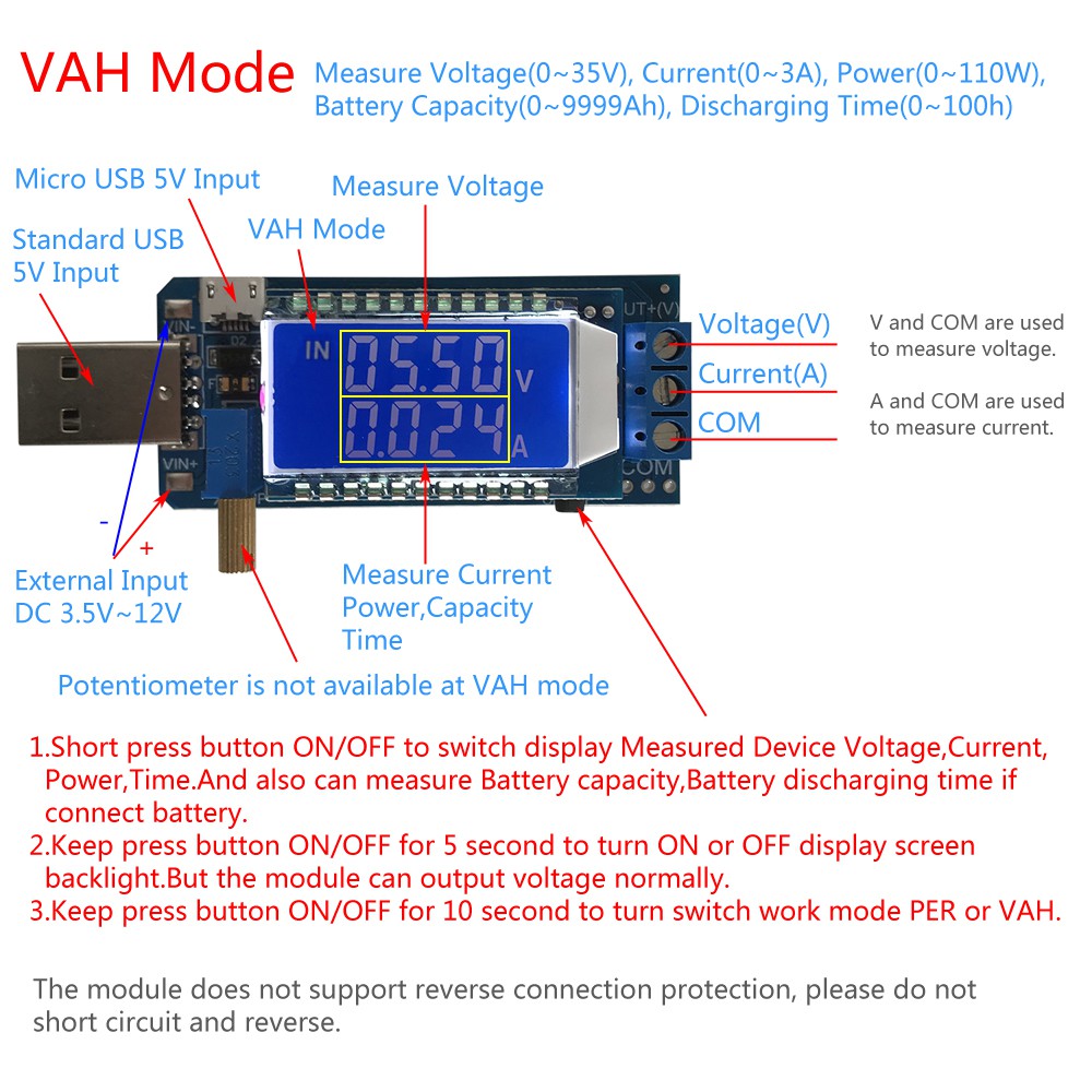 USB LCD DC-DC 5V đến 3.5V / 9V / 12V Bước lên / xuống Máy tính để bàn Nguồn cung cấp Mô-đun Bộ điều chỉnh Boost Buck vôn kế Ra 1.2V-24V