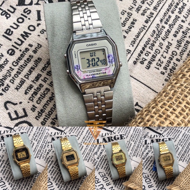 Đồng hồ nữ Vintage Casio LA680 - Kích thước vỏ : 33,5×28,6×8,6mm