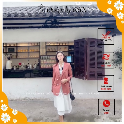 【Thiết Kế】Áo khoác Blazer nữ 2 lớp tay dài form rộng