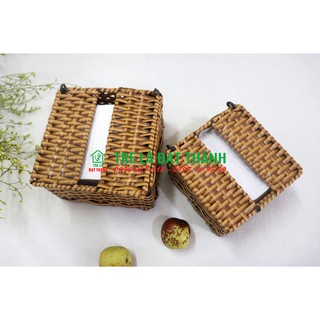 Hộp đựng khăn giấy tiện dụng, hộp đựng giấy rút, hộp rút giấy nhựa giả mây