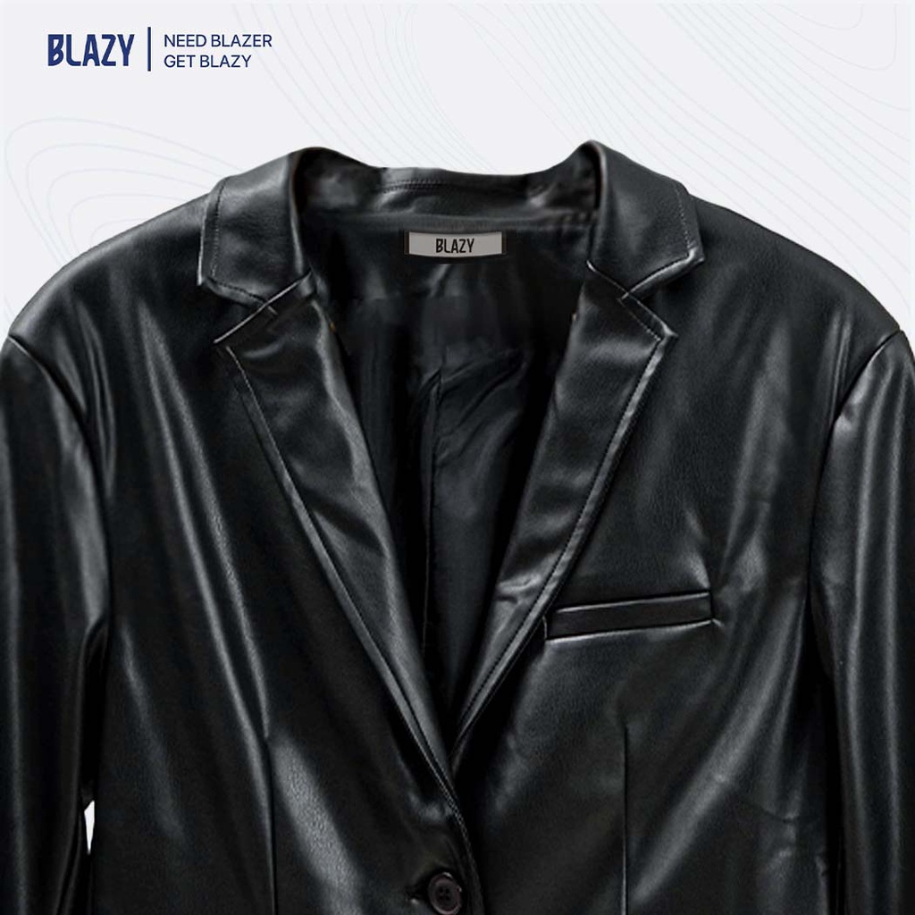 Áo Khoác Da Blazer Nam Nữ Tay Dài BLAZY - Màu Đen, Thời Trang Hàn Quốc Unisex, Form Tôn Dáng 2 Lớp | BigBuy360 - bigbuy360.vn