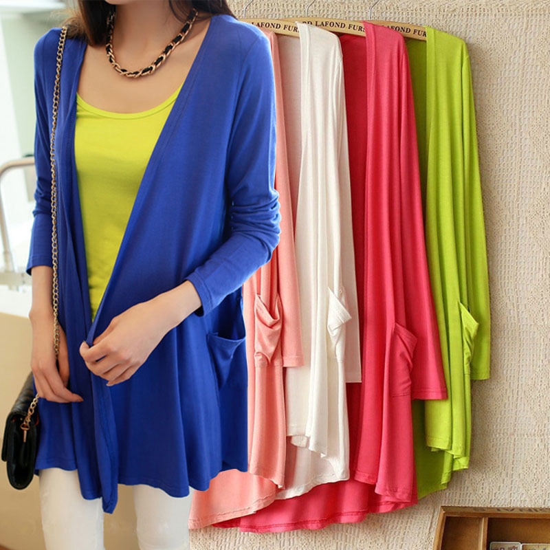 Áo cardigan ôm dáng dài tay thời trang mùa hè dành cho nữ