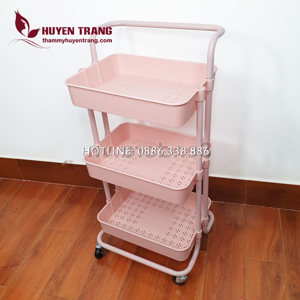 Kệ nhựa 3 tầng chuyên dùng cho spa thẩm mỹ viện